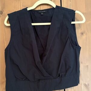 Banana Republic Black Sleeveless V-Neck Crossover Camisole